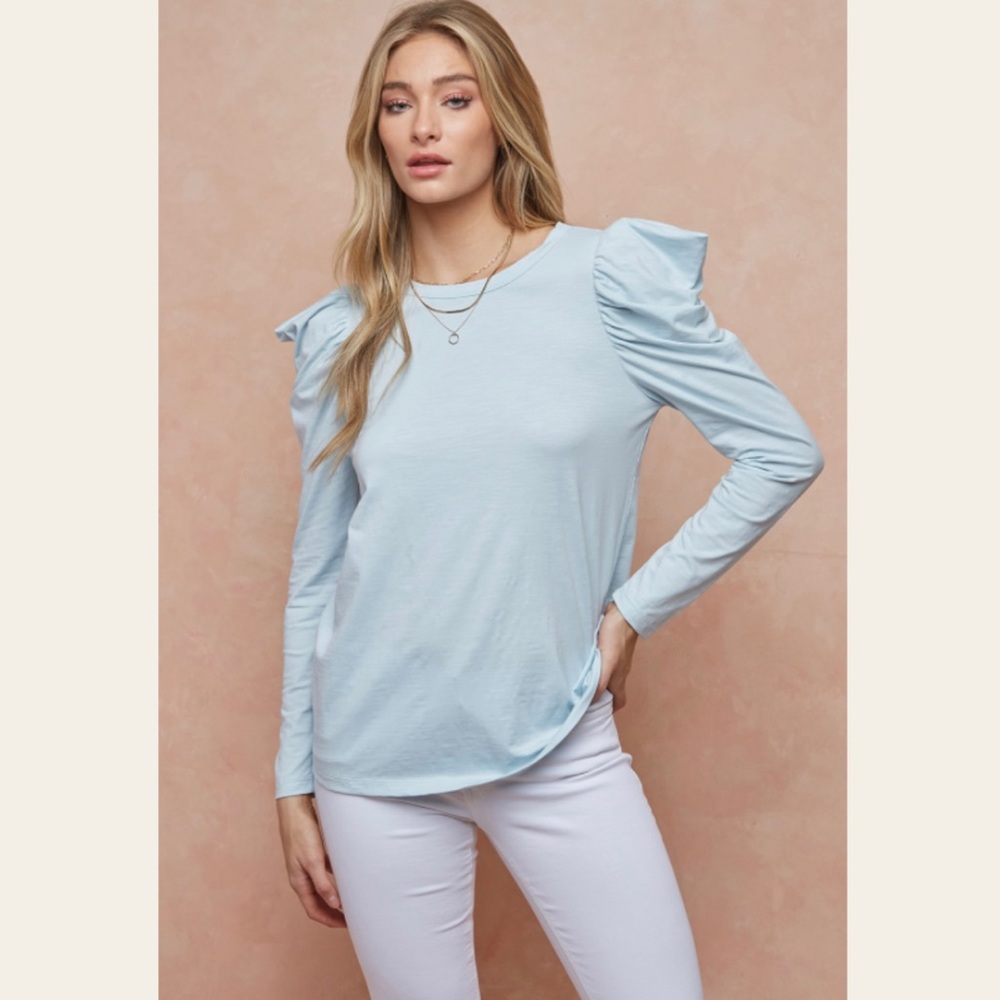 Doe & Rae long sleeve puff sleeve top.